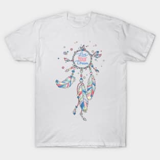 Live Your Dream Dream Catcher - Pastel Colors T-Shirt